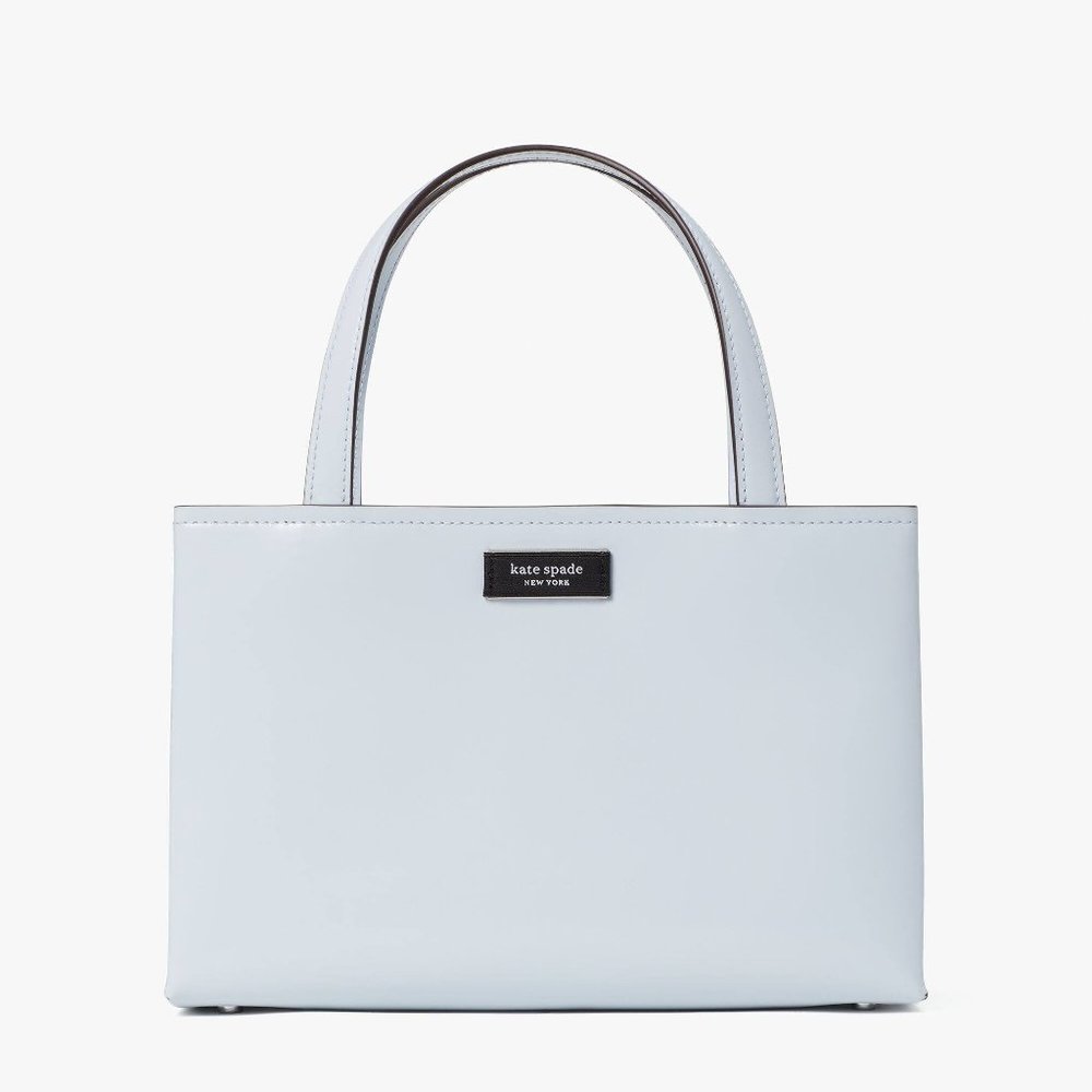 New Kate Spade Sam Icon Spazzolato Leather Small Tote Watercolor Blue